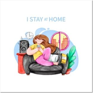 stay at home Posters and Art